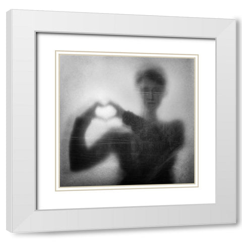 Heart Over Head White Modern Wood Framed Art Print with Double Matting by Schleicher-Schwarz, Roswitha