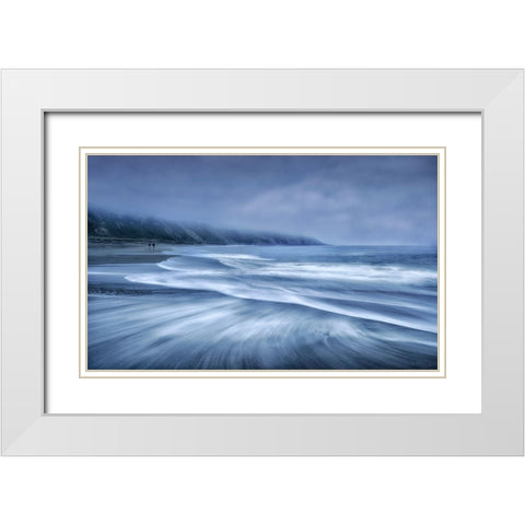 Mists In The Sea White Modern Wood Framed Art Print with Double Matting by Osuna, Fran