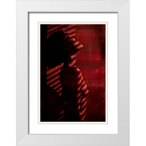 Shadow Over Me White Modern Wood Framed Art Print with Double Matting by Chai Telan, Thanakorn