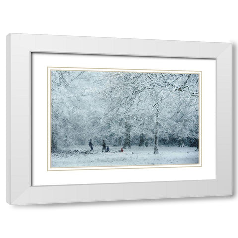 Winter Dream White Modern Wood Framed Art Print with Double Matting by Dingemans, Saskia