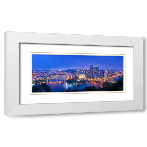 The Steel City White Modern Wood Framed Art Print with Double Matting by Zheng, Michael