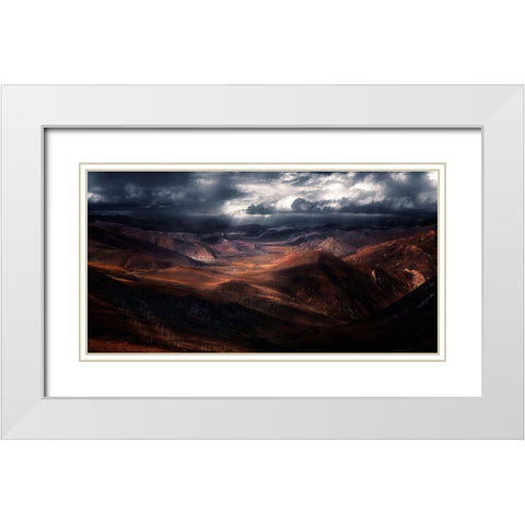 The Highland Of The Holy Light White Modern Wood Framed Art Print with Double Matting by Selions
