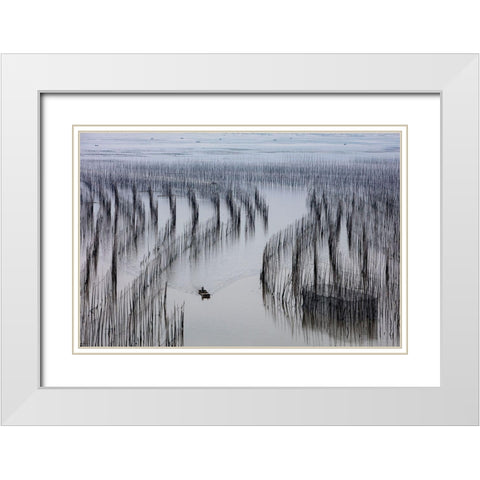 Return Home White Modern Wood Framed Art Print with Double Matting by Woo Ryu, Shin