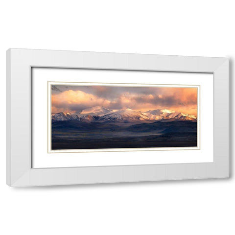 Cappuccino White Modern Wood Framed Art Print with Double Matting by Selions