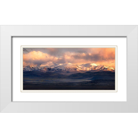 Cappuccino White Modern Wood Framed Art Print with Double Matting by Selions