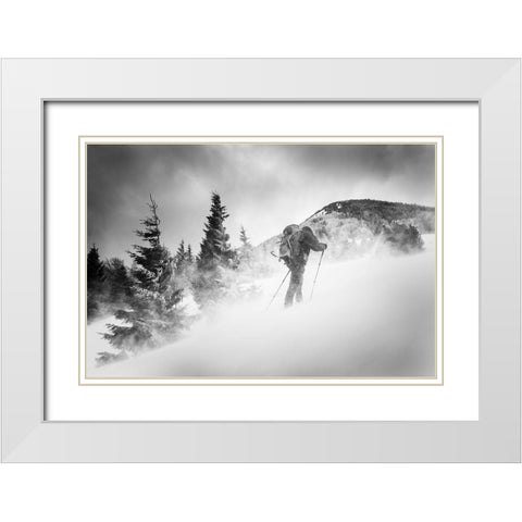 Searching For A Path White Modern Wood Framed Art Print with Double Matting by Balazovic, Lubos