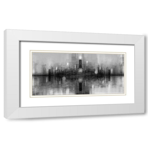Chicago Skyline White Modern Wood Framed Art Print with Double Matting by Chiriaco, Carmine