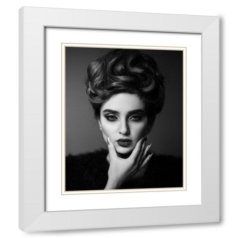 Sharp White Modern Wood Framed Art Print with Double Matting by Hamidnezhad, Amin