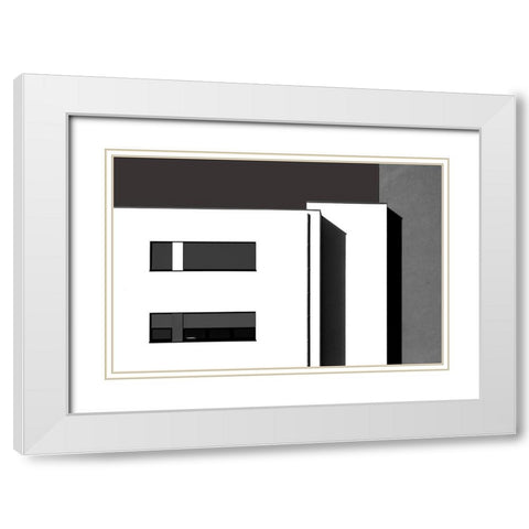 Nearly Graphic White Modern Wood Framed Art Print with Double Matting by Niezen, Jan