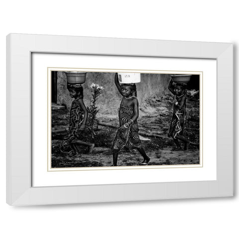 Back Home With The Water - Benin White Modern Wood Framed Art Print with Double Matting by Inazio Kuesta, Joxe