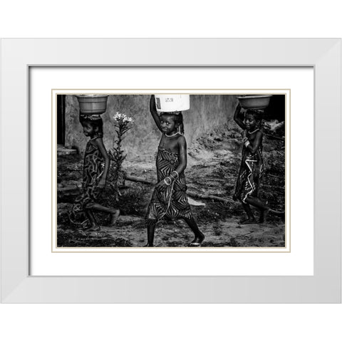 Back Home With The Water - Benin White Modern Wood Framed Art Print with Double Matting by Inazio Kuesta, Joxe