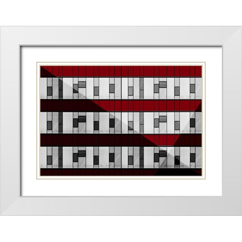 Shadows White Modern Wood Framed Art Print with Double Matting by Schuster, Inge