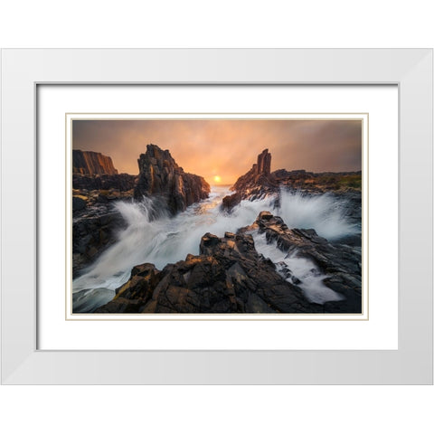 Let The Light Breaking Through White Modern Wood Framed Art Print with Double Matting by Fan, Tim