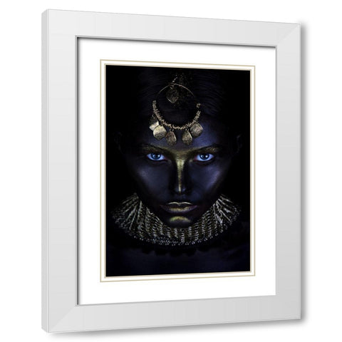 Gold Of Maya White Modern Wood Framed Art Print with Double Matting by Kovalev, Ivan