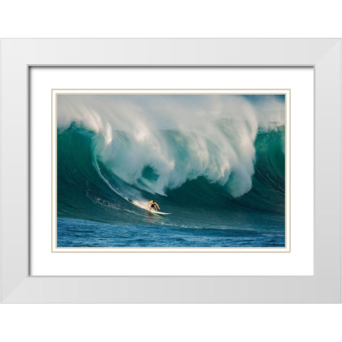 Untitled White Modern Wood Framed Art Print with Double Matting by H Yang, David