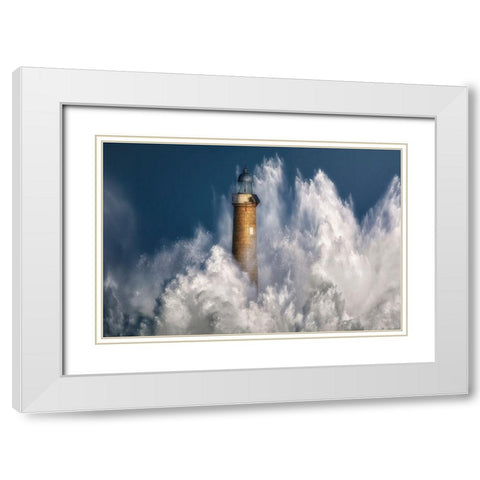 The Power Of The Sea. White Modern Wood Framed Art Print with Double Matting by Saavedra Ruiz, Sergio