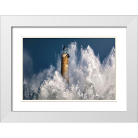 The Power Of The Sea. White Modern Wood Framed Art Print with Double Matting by Saavedra Ruiz, Sergio