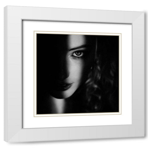 Femme Fatale White Modern Wood Framed Art Print with Double Matting by De Waal, Marco