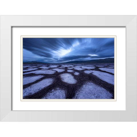 Death Valley White Modern Wood Framed Art Print with Double Matting by Huang, Qiang