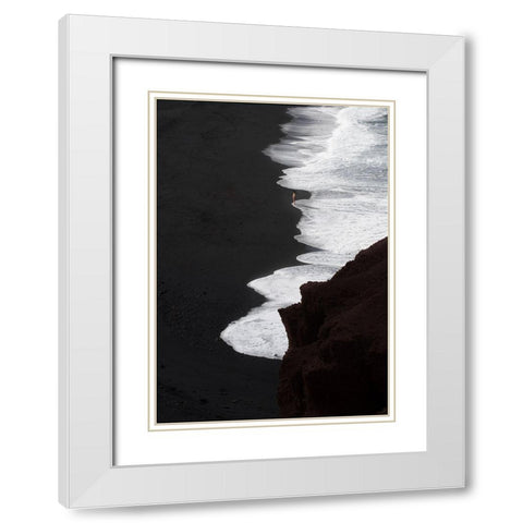 The Beach White Modern Wood Framed Art Print with Double Matting by Sent, Cesare