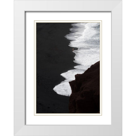 The Beach White Modern Wood Framed Art Print with Double Matting by Sent, Cesare