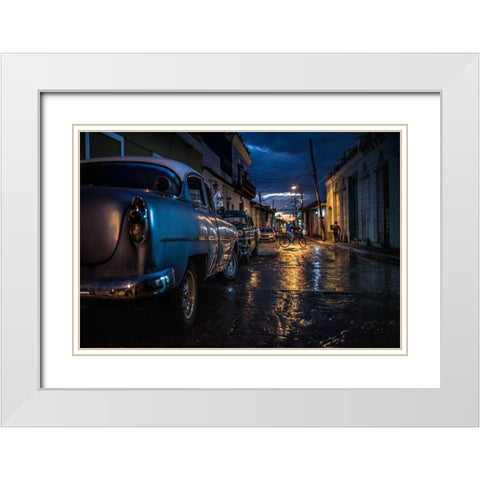 Night In Trinidad White Modern Wood Framed Art Print with Double Matting by Tagliarino, Marco