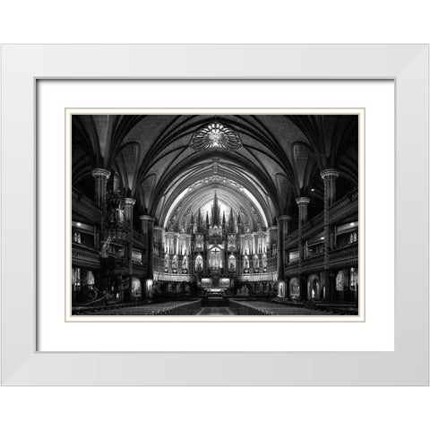 Notre-Dame Basilica Of Montreal White Modern Wood Framed Art Print with Double Matting by Tjandra, C.S.