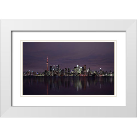 Toronto White Modern Wood Framed Art Print with Double Matting by Tjandra, C.S.