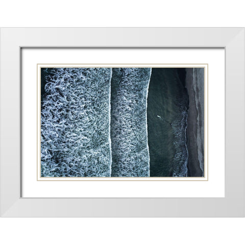 Challenger White Modern Wood Framed Art Print with Double Matting by Sakai, Takane