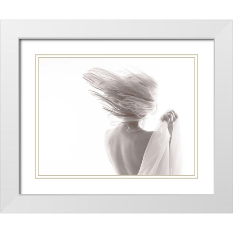 Flying Mind White Modern Wood Framed Art Print with Double Matting by Blom, Therese