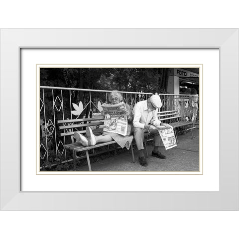 Philemon And Baucis (From The Series Qboy Meets Girlq) White Modern Wood Framed Art Print with Double Matting by Matthes, Dieter