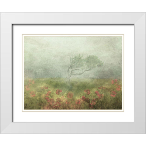 Incomplete Poetry White Modern Wood Framed Art Print with Double Matting by Devos, Delphine