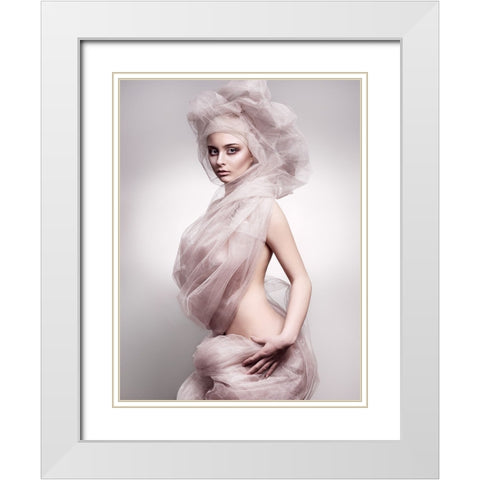Doll White Modern Wood Framed Art Print with Double Matting by Balistreri, Michele