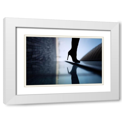 Reflections White Modern Wood Framed Art Print with Double Matting by Shepelev, Yuri
