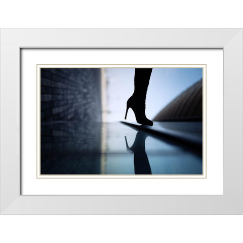 Reflections White Modern Wood Framed Art Print with Double Matting by Shepelev, Yuri