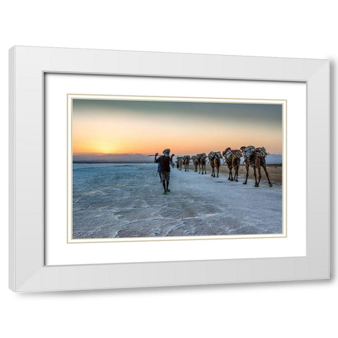 Salt Transportation White Modern Wood Framed Art Print with Double Matting by Koer, Jaap