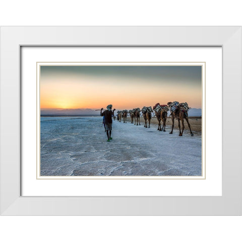 Salt Transportation White Modern Wood Framed Art Print with Double Matting by Koer, Jaap