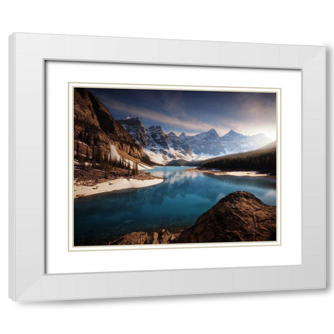 Moraine Me. White Modern Wood Framed Art Print with Double Matting by Pablo De, Juan