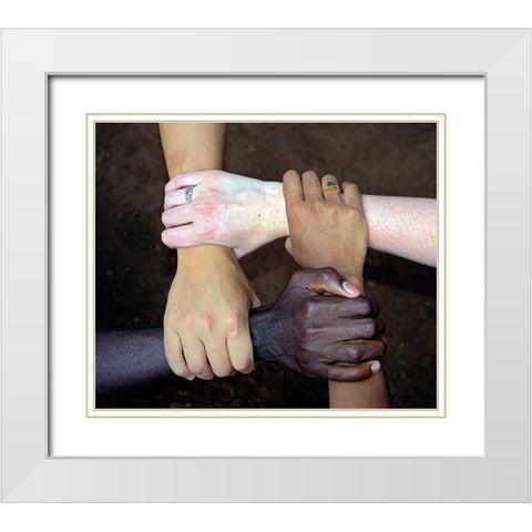 United Diversity White Modern Wood Framed Art Print with Double Matting by Murphy, Benton