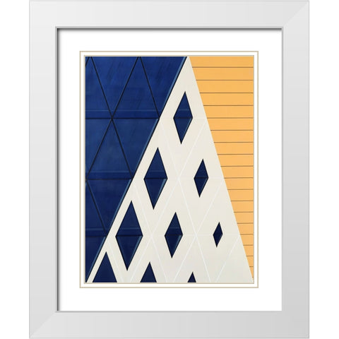 Rhombus White Modern Wood Framed Art Print with Double Matting by Hawerkamp, Hans-Wolfgang