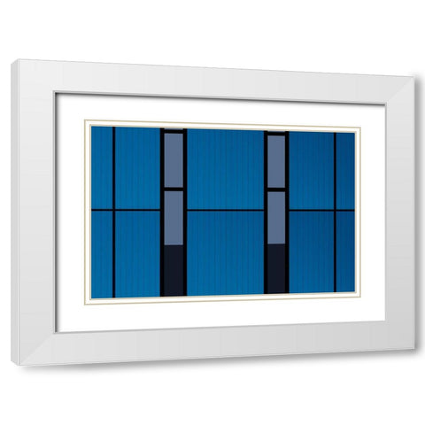Blues And Black........... White Modern Wood Framed Art Print with Double Matting by Niezen, Jan