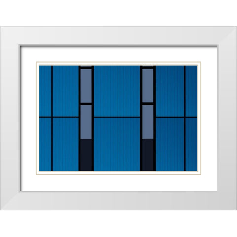 Blues And Black........... White Modern Wood Framed Art Print with Double Matting by Niezen, Jan