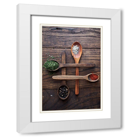 Spices White Modern Wood Framed Art Print with Double Matting by Karina, Aleksandrova