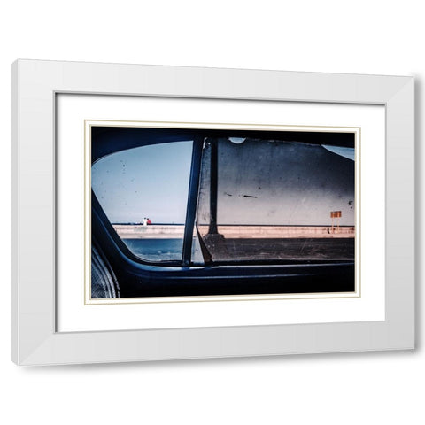 Malecon White Modern Wood Framed Art Print with Double Matting by Bauer, Andreas