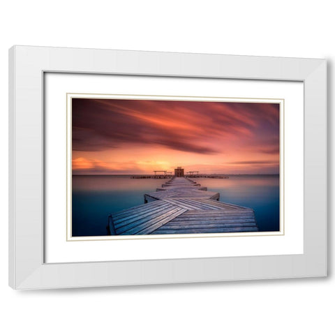 The Old Spa White Modern Wood Framed Art Print with Double Matting by Antonio Trivino, Jose