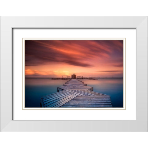 The Old Spa White Modern Wood Framed Art Print with Double Matting by Antonio Trivino, Jose