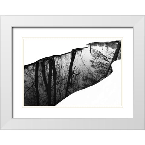 Riverside White Modern Wood Framed Art Print with Double Matting by Westling, Leif