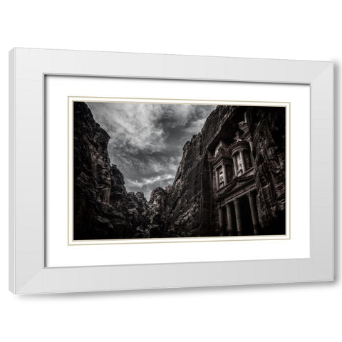 Fragments Of Petra White Modern Wood Framed Art Print with Double Matting by Stranak, Pavol