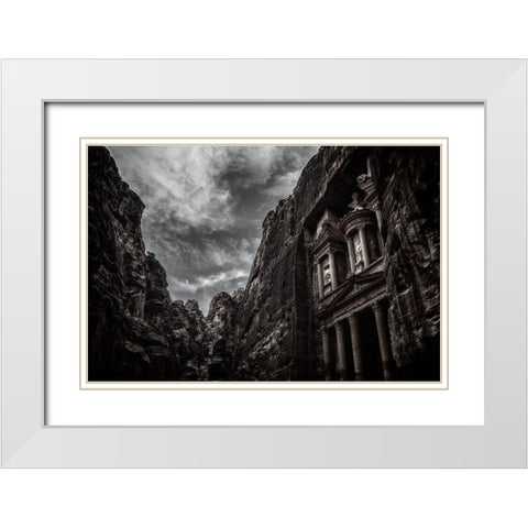 Fragments Of Petra White Modern Wood Framed Art Print with Double Matting by Stranak, Pavol
