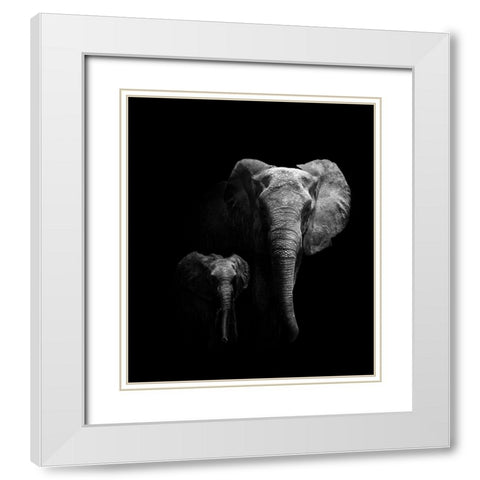 Mother And Child White Modern Wood Framed Art Print with Double Matting by Wildphotoart